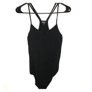 Express Black Crisscross Strappy Bodysuit